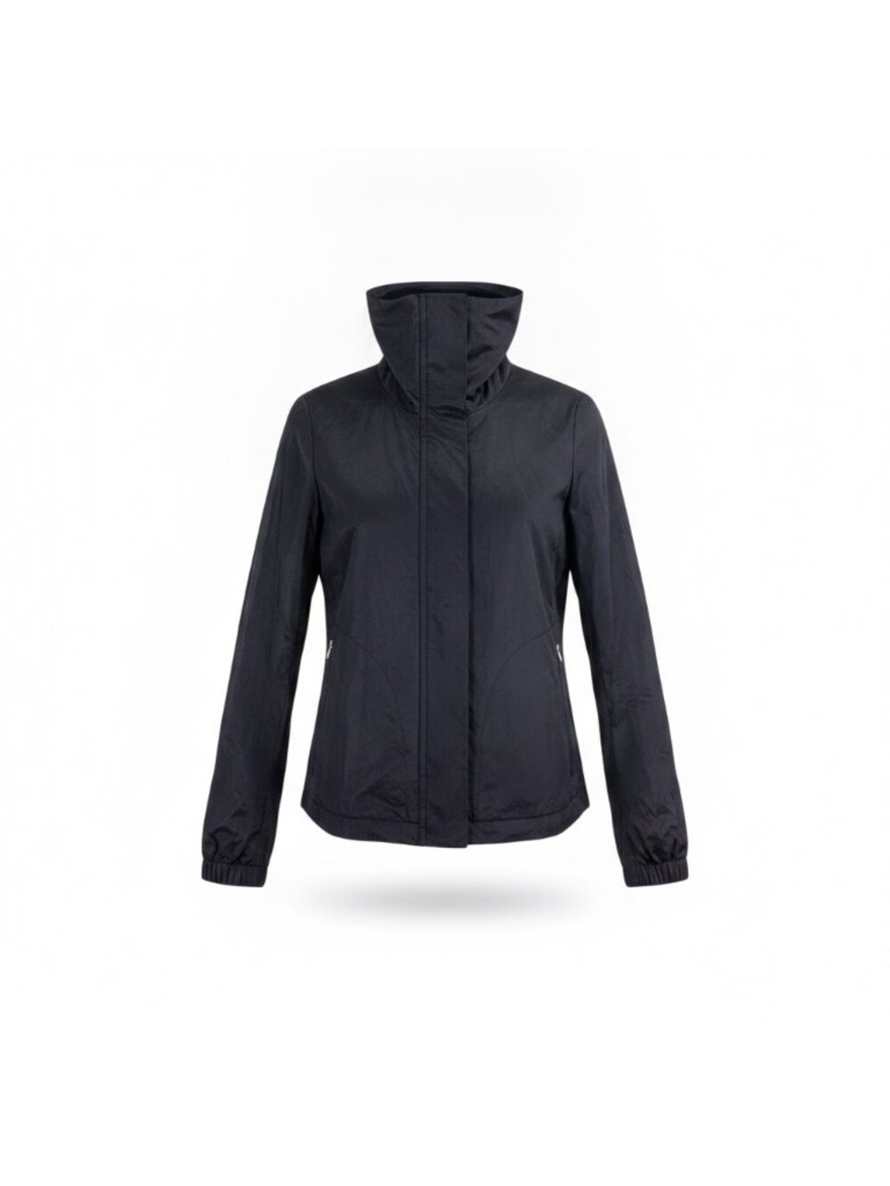 Talbots Womens Black Lightweight Jacket Full-Zip Elastic Cuffs Size 2